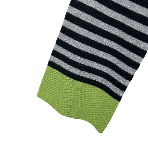 Eliza J Womens Green Gray Strip Colorblock Long Sleeve Sweater Shift Dress Large - Picture 3 of 6